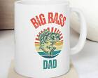 Retro Big Bass Dad Mug Fathers Day Mug Fishing Mug Coffee Cup Fishing Gift Dad