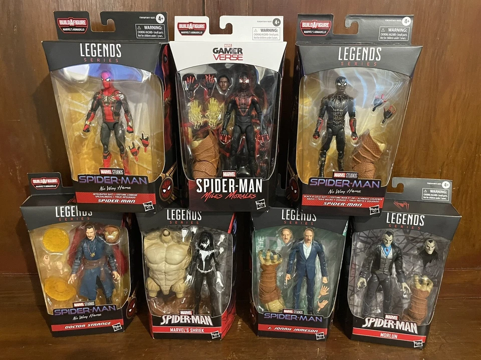 Marvel Legends Spider-man No Way Home Juego Completo 7 BAF Armadillo Miles Morales Foto 1 de 4