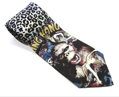 Gravata de pescoço KING KONG LEOPARD American Film Classics RKO Turner 100% seda  - Imagem 1 de 4