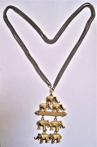 SEVEN WEISE ELEFANTEN HALSKETTE MIT 24 ZOLL DREIFACHER KETTE (HINWEIS) - Bild 1 von 2