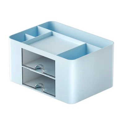 Blue Desktop Storage Box Large Capacity Cute Multifunctional Tabletop Drawer - Image 1 of 4