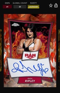WWE Topps Slam Chrome Sapphire DIGITAL Rhea Ripley Legendary Orange Auto 25 CC - Picture 1 of 1