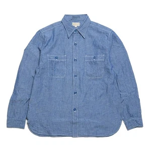 New With Tags Buzz Rickson Blue Chambray Work Shirt Size 18-18.5/XXL - Picture 1 of 5