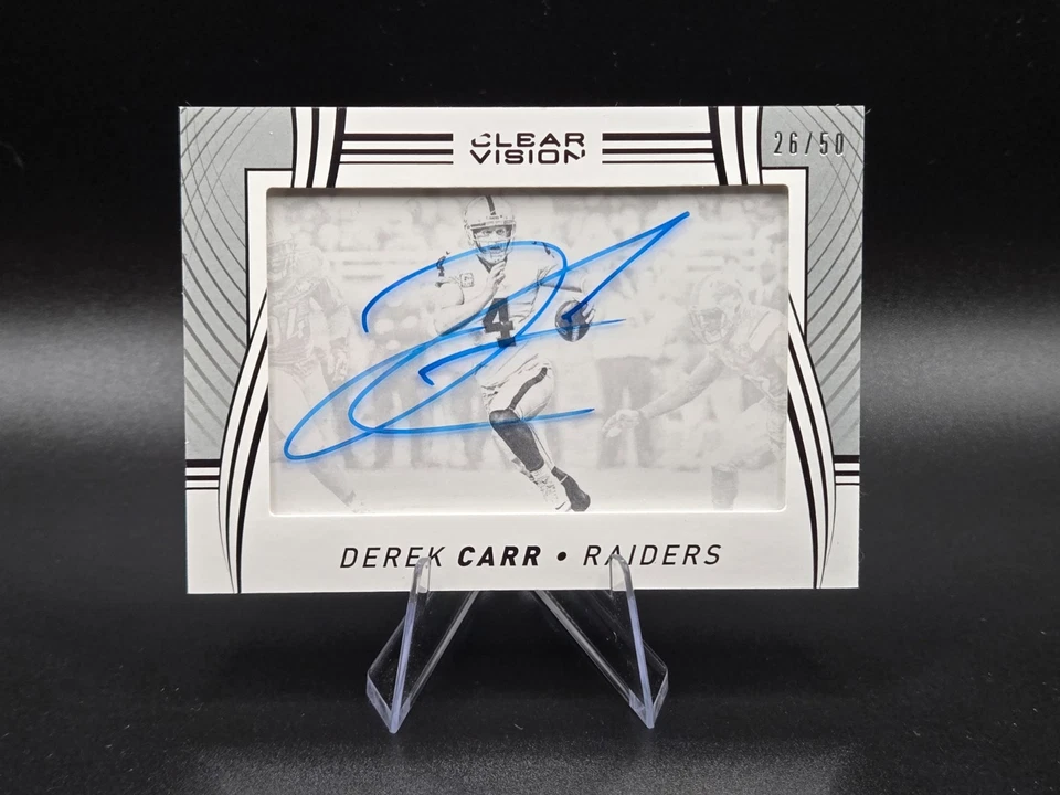 2016 Panini Clear Vision autógrafos #4 Derek Carr SP/50! Raiders - Imagem 1 de 1