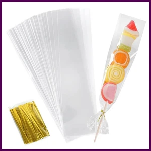 Bolsa de plástico larga transparente para golosinas de caramelo 50/100 piezas bolsa de plástico para galletas de celofán comida - Imagen 1 de 24