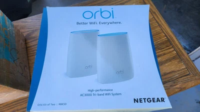 Netgear Orbi AC3000 Tri-Band Wi-Fi Router and Satellite RBR50 RBS50 - Image 1 of 4