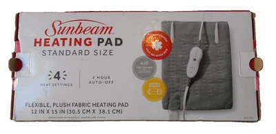 Sunbeam Heating Pad Standard Size 12x15 Gray - 4 Settings - Gently Used - Image 1 of 3