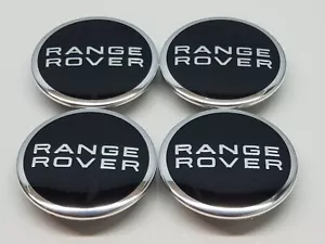 RANGE ROVER 63MM BLACK CHROME CENTRE CAPS L322 EVOQUE SPORT AUTOBIOGRAPHY VOGUE - Picture 1 of 1