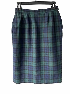 Pendleton Vintage Wool Straight Skirt Women Sz 6 Black Watch Tartan USA  EUC f - Image 1 of 4