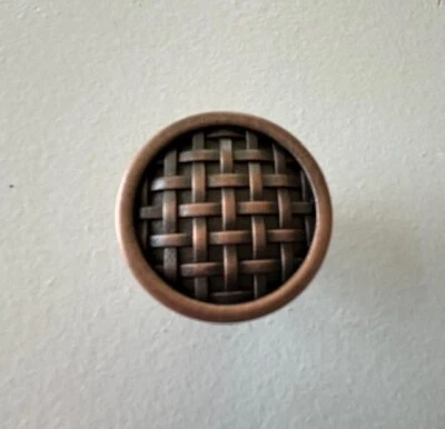 5 Bronze Knobs Kitchen Cabinet Dresser Hardware Basketweave - Image 1 of 2