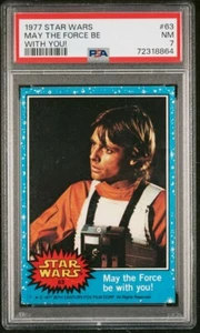 1977 TOPPS STAR WARS #63 MAY THE FORCE BE WITH YOU! PSA 7 Luke Skywalker - Picture 1 of 3