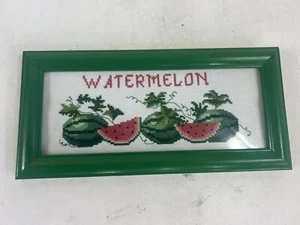 Hand Stitched Embroidered Watermelon Picture - Picture 1 of 4