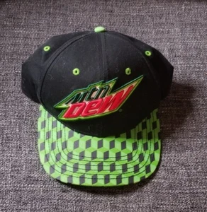 Gorra de béisbol Mountain Dew verde negro a cuadros a presión sombrero - Imagen 1 de 7