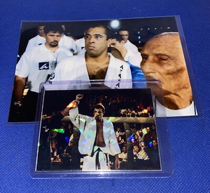 Royce Gracie Custom UFC 1 Refractor Card & Team Gracie BJJ walkout photo w helio