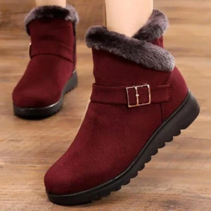 Botas De Nieve Cálidas Botines De Invierno Para Mujer Zapatos Impermeables Moda - Picture 1 of 19