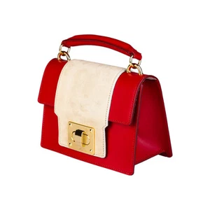 Umhängetasche Damentasche Schultertasche Clutch Handtasche Adina echt Leder rot - Bild 1 von 5