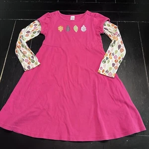 Gymboree Fall Forest Line 2008 Pink Dress Sz 8 Double Long Sleeve Embroidered - Picture 1 of 5