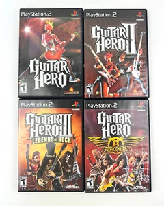 4 Game Lot Guitar Hero PS2 Games GH, GHII, GHIII, GH Aerosmith Missing 2 Manuals - Picture 1 of 22