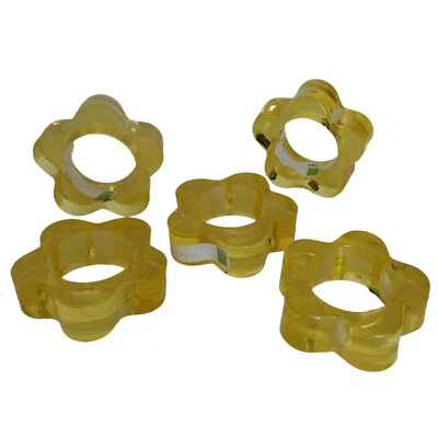 Lot de 5 porte serviettes Casa vintage Fleurs résine jaune - Photo 1/2