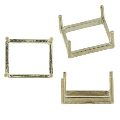 14K White Gold Emerald Low Base Head Setting Mounting 4 Prong 0.15ct - 8.50ct - Image 1 of 4