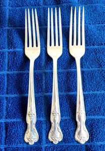Lote de 3 extremos de horquilla X largos vintage originales Rogers placa plateada extra 3" - Imagen 1 de 4