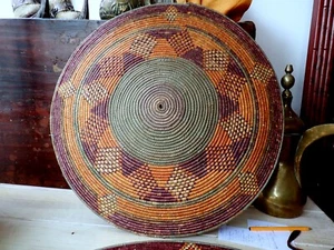 Sudanese Tabaq Basket Food Cover Wall Decoration Large Vintage Sudan Africa III - Picture 1 of 7