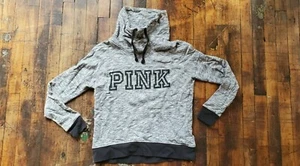 Victoria's Secret PINK Cowl Neck Sweatshirt, Marl Grey w/ Black Accents, Size XS - Picture 1 of 6