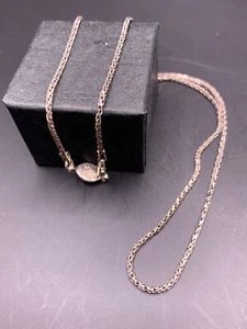 STERLING SILVER CURB CHAIN NECKLACE - THIN CHAIN NECKLACE - Picture 1 of 2