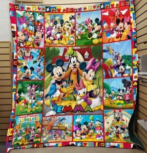 Custom Disney Baby Blanket – Personalized Mickey and Friends Fleece Blanket - Picture 1 of 4