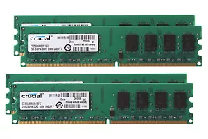 8GB 4X 2GB Crucial 2G 2RX8 PC2-6400 DDR2 800MHz DIMM RAM Desktop NON-ECC Memory - Picture 1 of 12