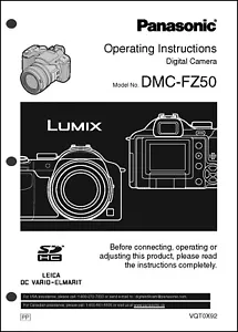 Panasonic Lumix DMC-FZ50 Camera User Guide Instruction Manual - Picture 1 of 1