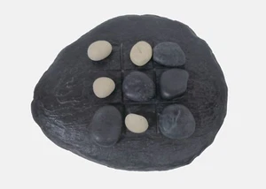 Tic Tac Toe Zen Stone W/ Pebble Game Pieces Game Night  - Picture 1 of 4