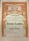GEORGE LONDON, ERIK WERBA Liederabend 14.12.1950,Programmzettel mit Texten