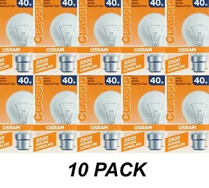 10 x 40W Incandescent Light Globes Bulbs B22 Bayonet Warm White Dimmable Clear - Picture 1 of 2