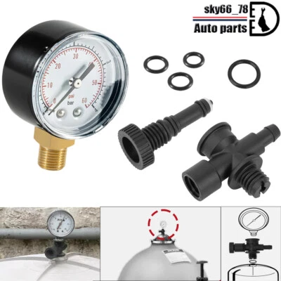 for Hayward DEX2400S Filter Air Gauge Adapter Assembly+ ECX270861 Pressure Gauge - Image 1 of 4