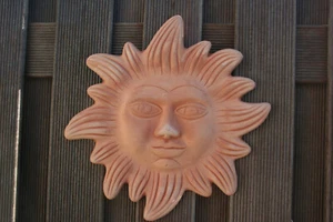 terracotta Sonne terrakotta Wandbild ca 40 cm x 4 cm x 4,5 cm d. - Bild 1 von 6