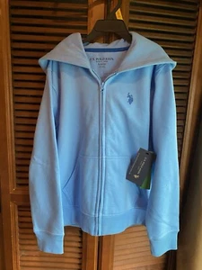 Sudadera con capucha polar cremallera completa L 10-12 para niños Polo de EE. UU. Color Azul Costa Nuevo Con Etiquetas. - Imagen 1 de 2