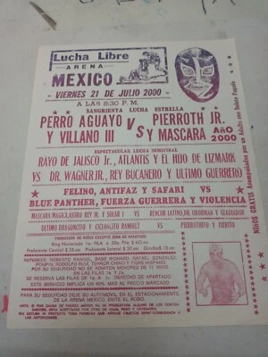 PROGRAMS 00's LUCHA LIBRE,  PERRO AGUAYO vs PIERROT JR MEXICO MEXICAN WRESTLING - Image 1 of 4