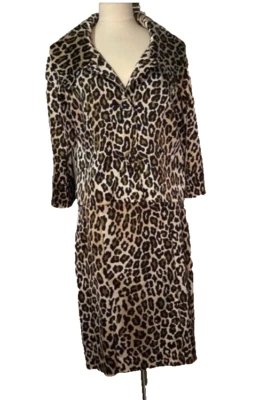 Women's 2 PC. Caché Leopard Print Suit Jacket Blazer SZ. 10 & Skirt SZ. 8 - Image 1 of 4