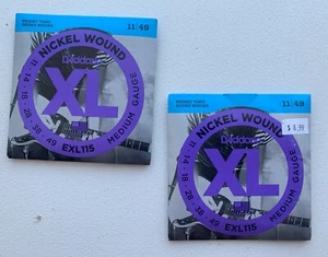 lot of 2 sets D'Addario EXL115 Nickel Round Wound Electric Guitar Strings 11-49 - Picture 1 of 2