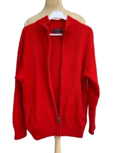 PAUL SHARK CHUNKY CARDIGAN SIZE XL WOOL LONG SLEEVE ZIPPY MADE IN ITALY #Z23 - Picture 1 of 5