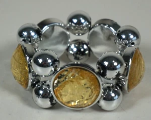 Silver Like Garnet Yellow Gemstone Handmade Cuff Bracelet Jewelry - Picture 1 of 4