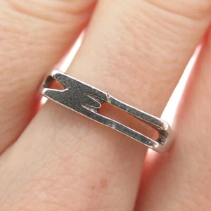 925 Sterling Silber Vintage Ring Buchstabe M / W Initialen Größe 7,5 - Bild 1 von 8