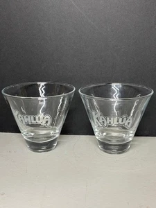 2er Set Kahlua Logo Martini Gläser ohne Stiel klar mit weißem Logo - Bild 1 von 6