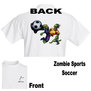Zombie Sports Soccer Team Player Cartoon Graphic T Shirt - XL XLarge  SALE - Picture 1 of 3