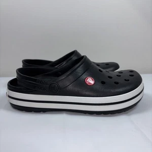 Crocs Crocband Slipper Pantoletten Clogs schwarz weiß Besatz Damen 7 Herren 5 Komfortklasse - Bild 1 von 19