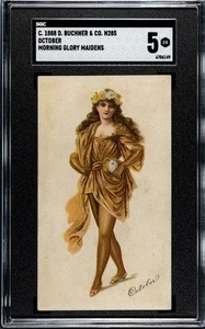 1888 N285 D. Buchner & Co. Morning Glory Maidens "OCTOBER" (SGC 5 EX) RARE - Bild 1 von 2