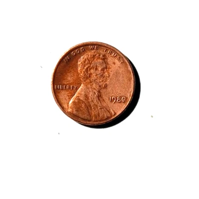 1980? Error Upside Down "D" Overlapped "0" US Lincoln Penny No Mint Mark? Rare - Image 1 of 4