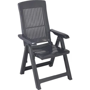PROGARDEN Folding Chair Tampa Charcoal Solid Plastic - Picture 1 of 1