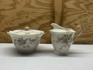 Vintage Theodore Haviland New York Rosalinde Zuckerdose mit Deckel & Milchkännchen Set - Bild 1 von 11